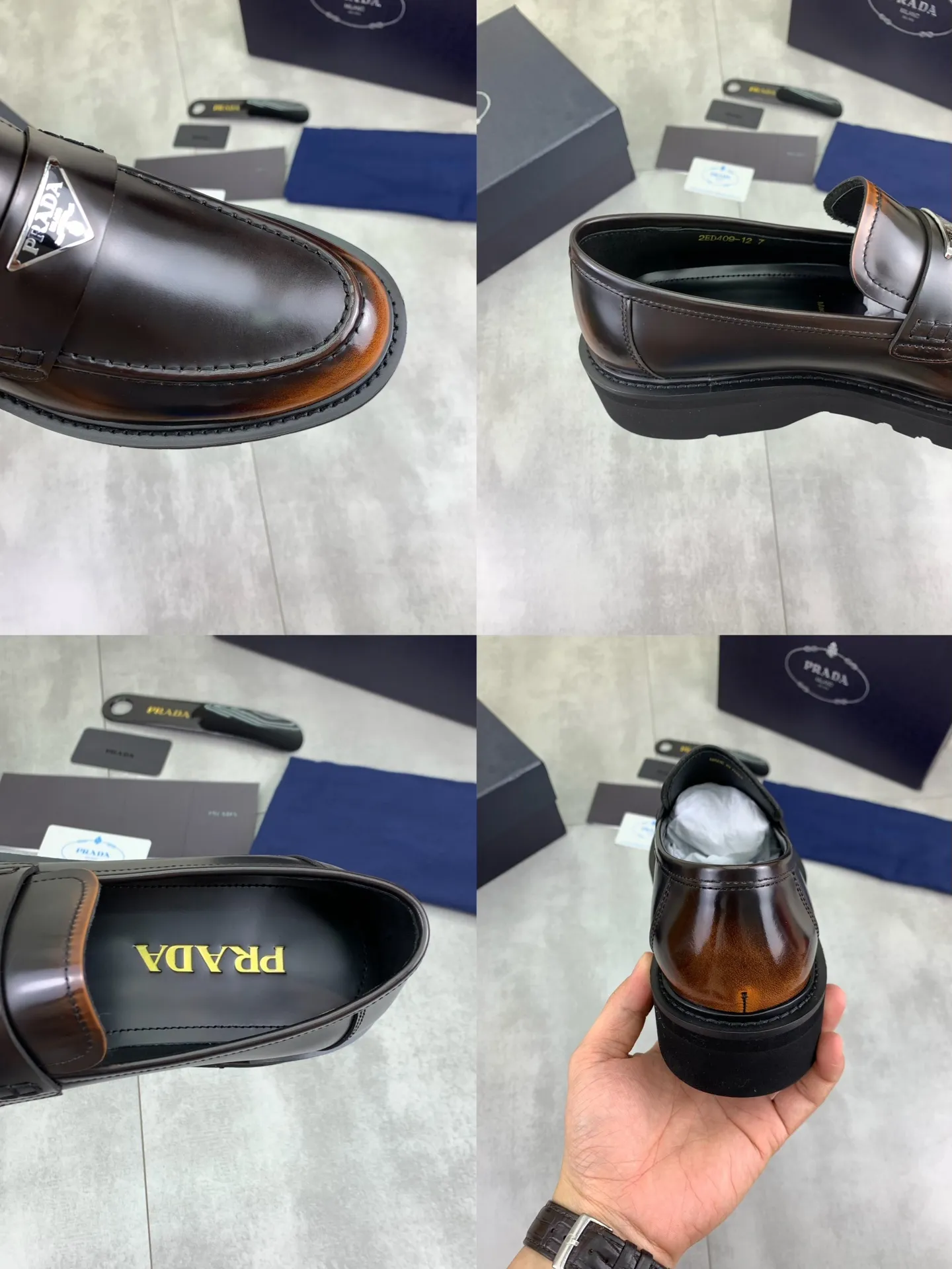 Factory price P880💰Original quality, top version🔱 ＰＲＡＤＡPrada. Men’s business casual leather shoes, top quality products. 1:1 shipment⬆️Luxurious and noble👞All imported original color-brushed edge beads, just to create a more comfortable wearing experience. Upper: Original comfortable open-edge bead rubbed color calfskin➕Top imported water-dyed full cow lining, original high-end lightweight and comfortable TPU foam combination bottom✔️Code number: 39-44 (38 45) 46 47 can be customized)